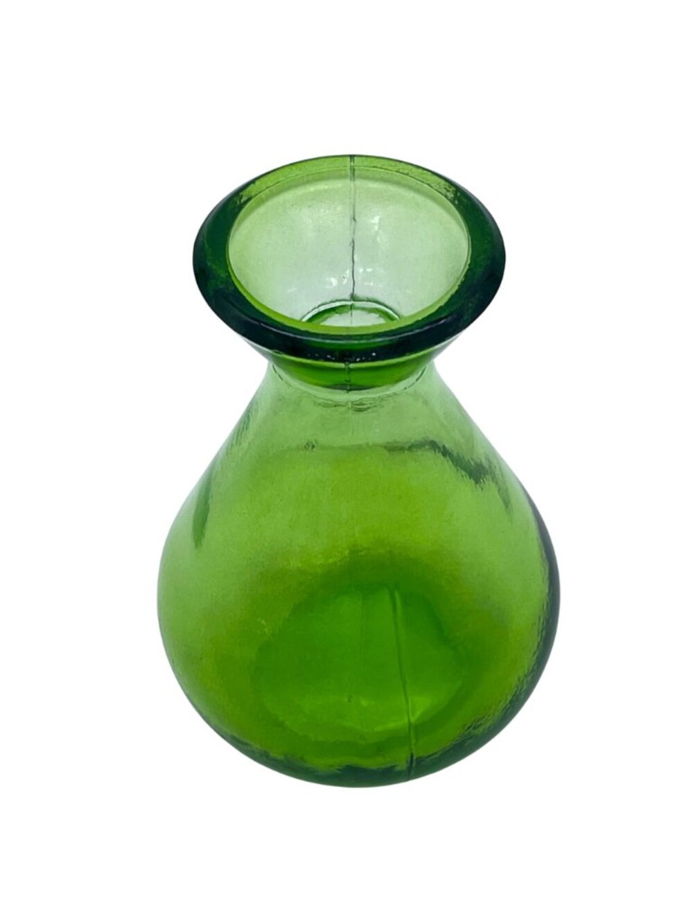 Vintage Couronne Company Apple Green Recycled Glass Bud Vase Made In Spain - Picture 3 of 12